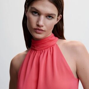 Mango Vibrant Pink Halter Top